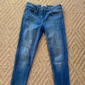 Zara stretch deconstructed stepped hem jean -6